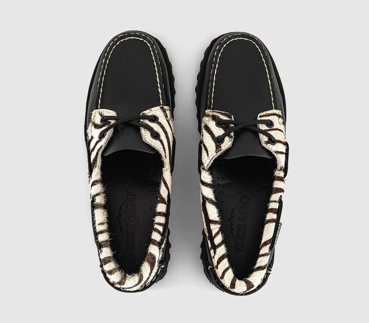 SebagoRanger Wild Collar Boat ShoesBlack Zebra