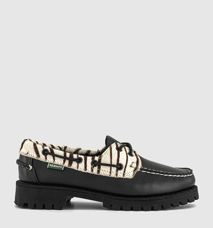 Sebago Ranger Wild Collar Boat Shoes Black Zebra