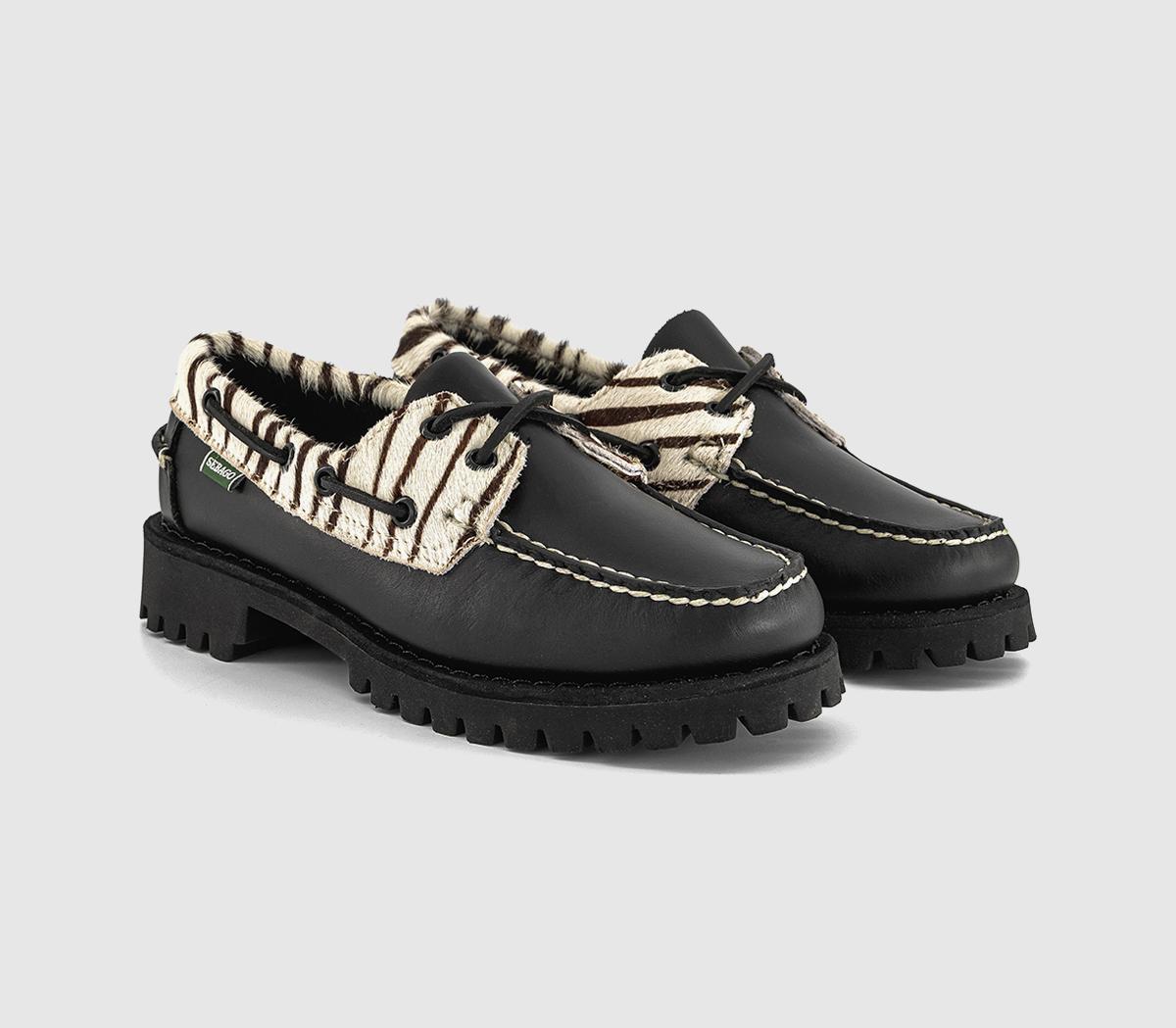 SebagoRanger Wild Collar Boat ShoesBlack Zebra