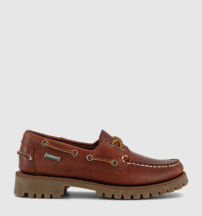 Sebago Ranger Waxy Boat Shoes Brown Gum