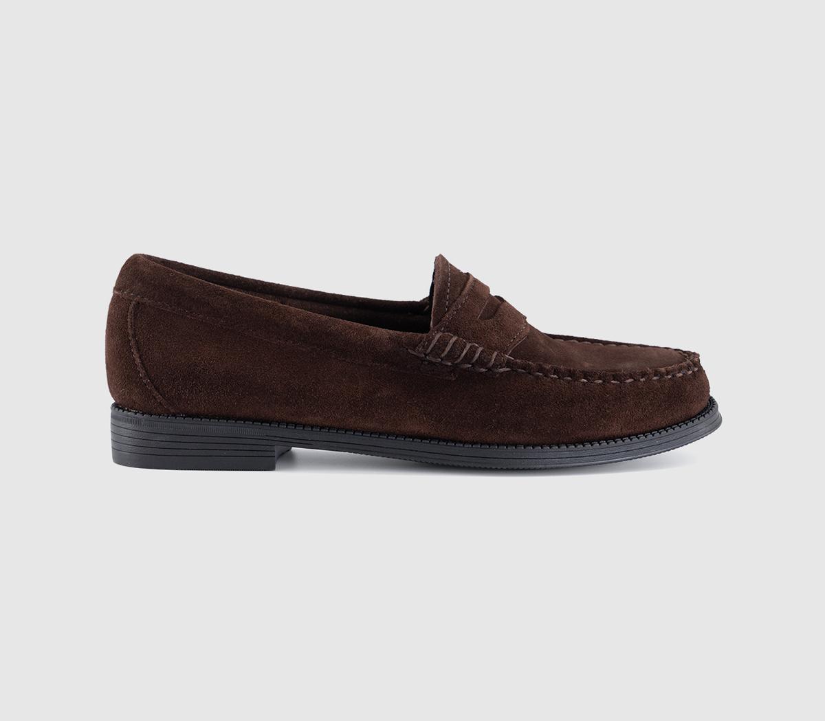 G.H Bass & Co Weejun Penny Loafers Chocolate Suede | King