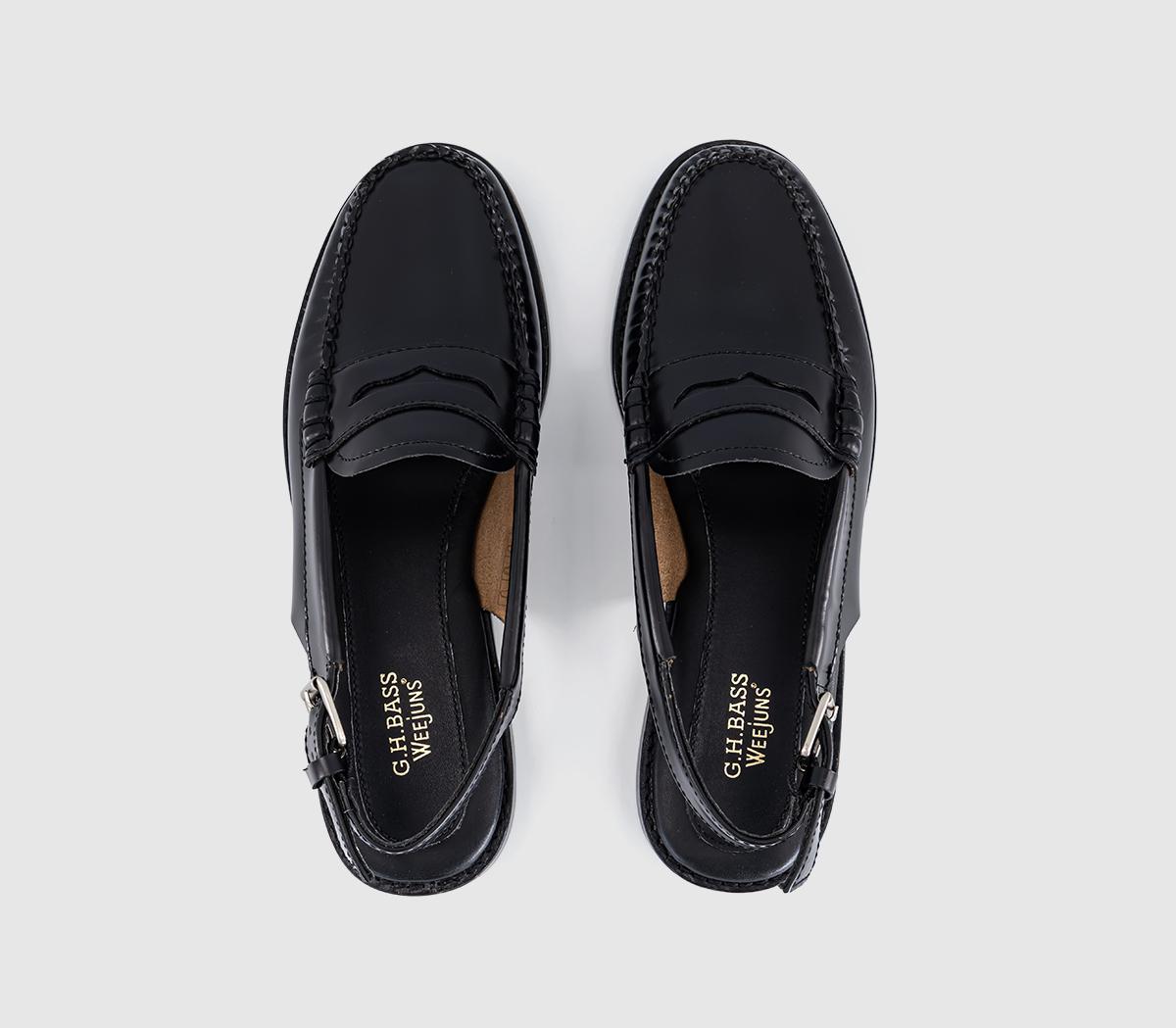 G.H Bass & CoWeejun Penny Slingback LoafersBlack Leather