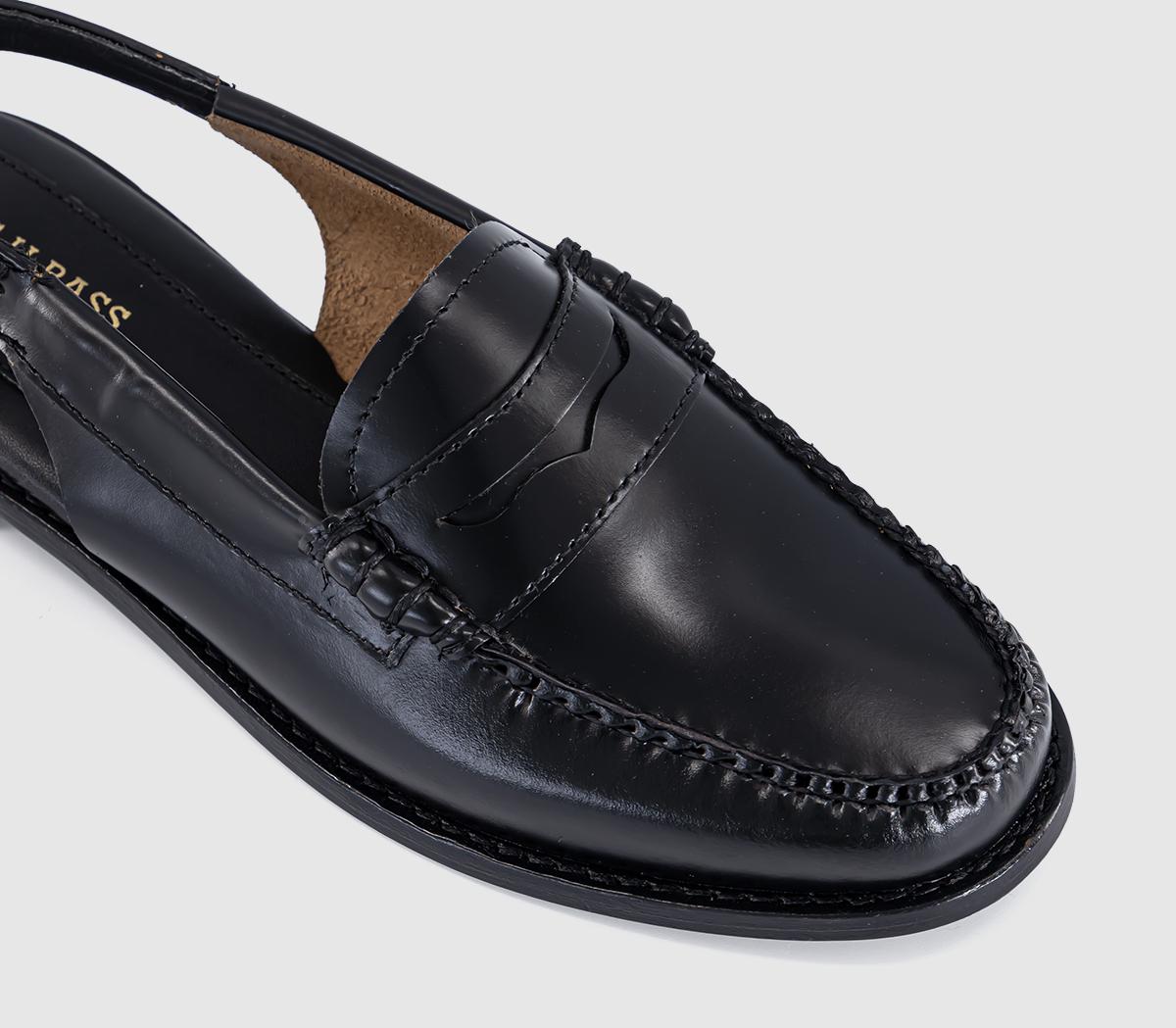 G.H Bass & CoWeejun Penny Slingback LoafersBlack Leather