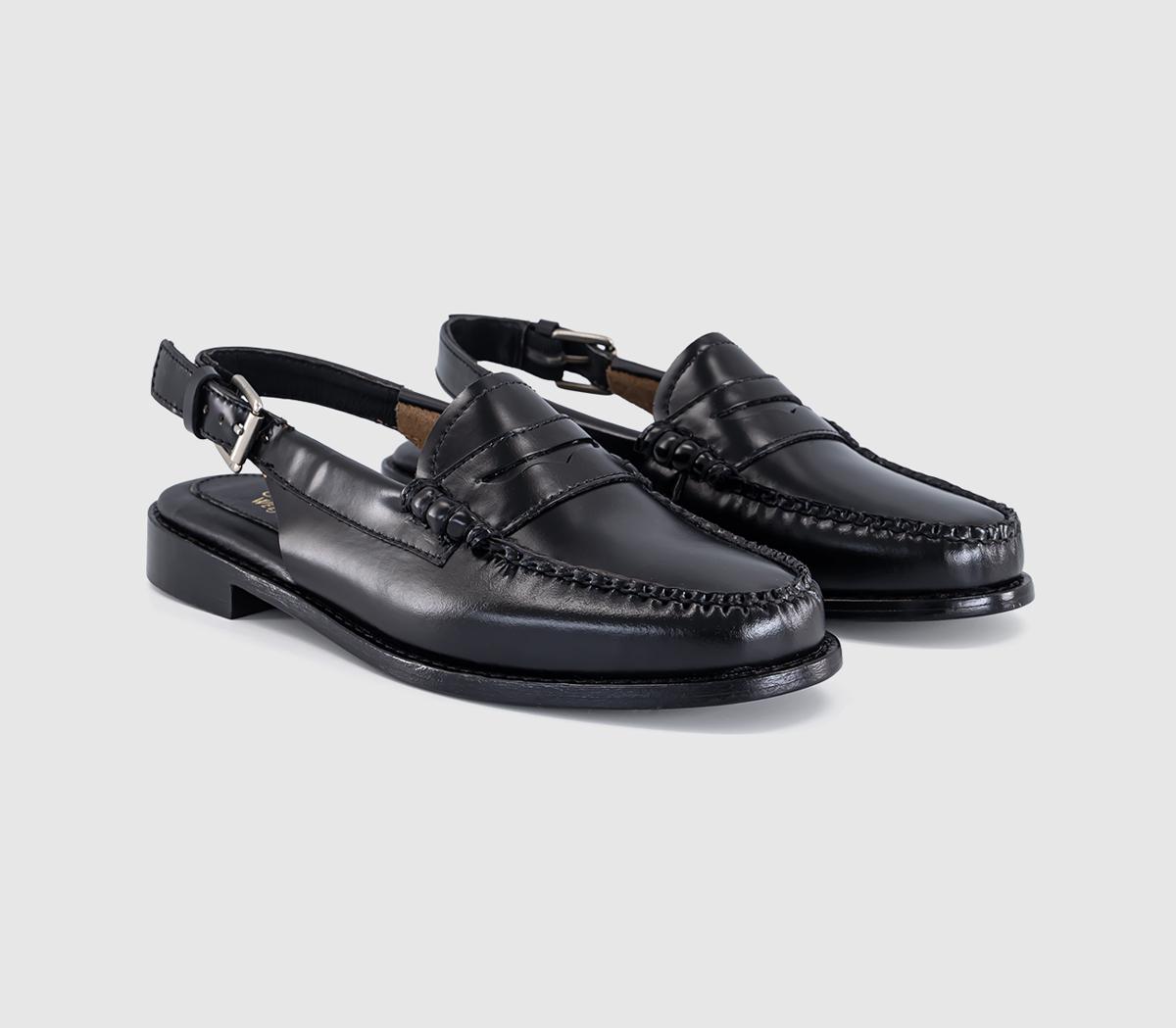 G.H Bass & CoWeejun Penny Slingback LoafersBlack Leather
