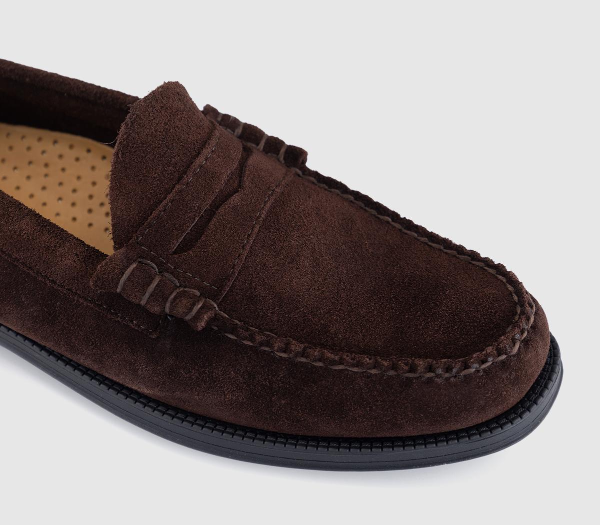G.H Bass & Co Weejun Larson Suede Loafers Chocolate Suede - Men's