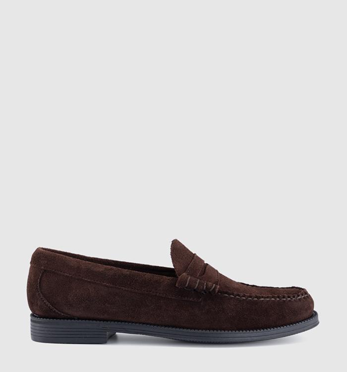 G.H Bass & Co Weejun Larson Suede Loafers Chocolate Suede