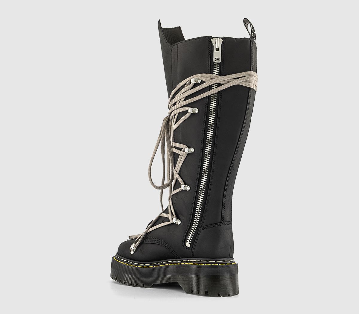 Rick Owens 1b60 Quad Sole Pentalace Boots Black - Women's Ankle Boots