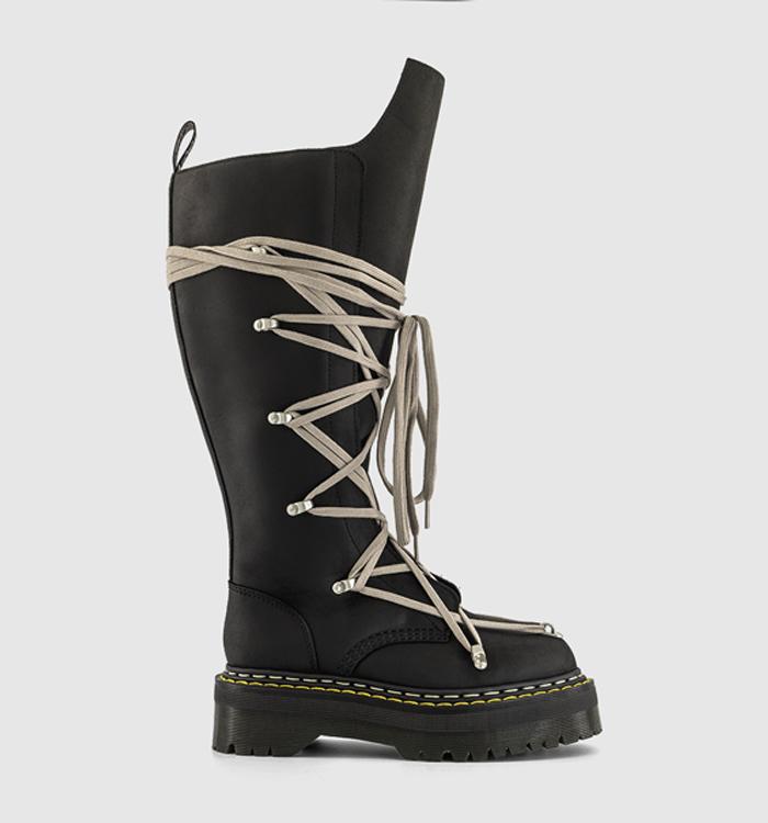 Rick Owens 1b60 Quad Sole Pentalace Boots Black