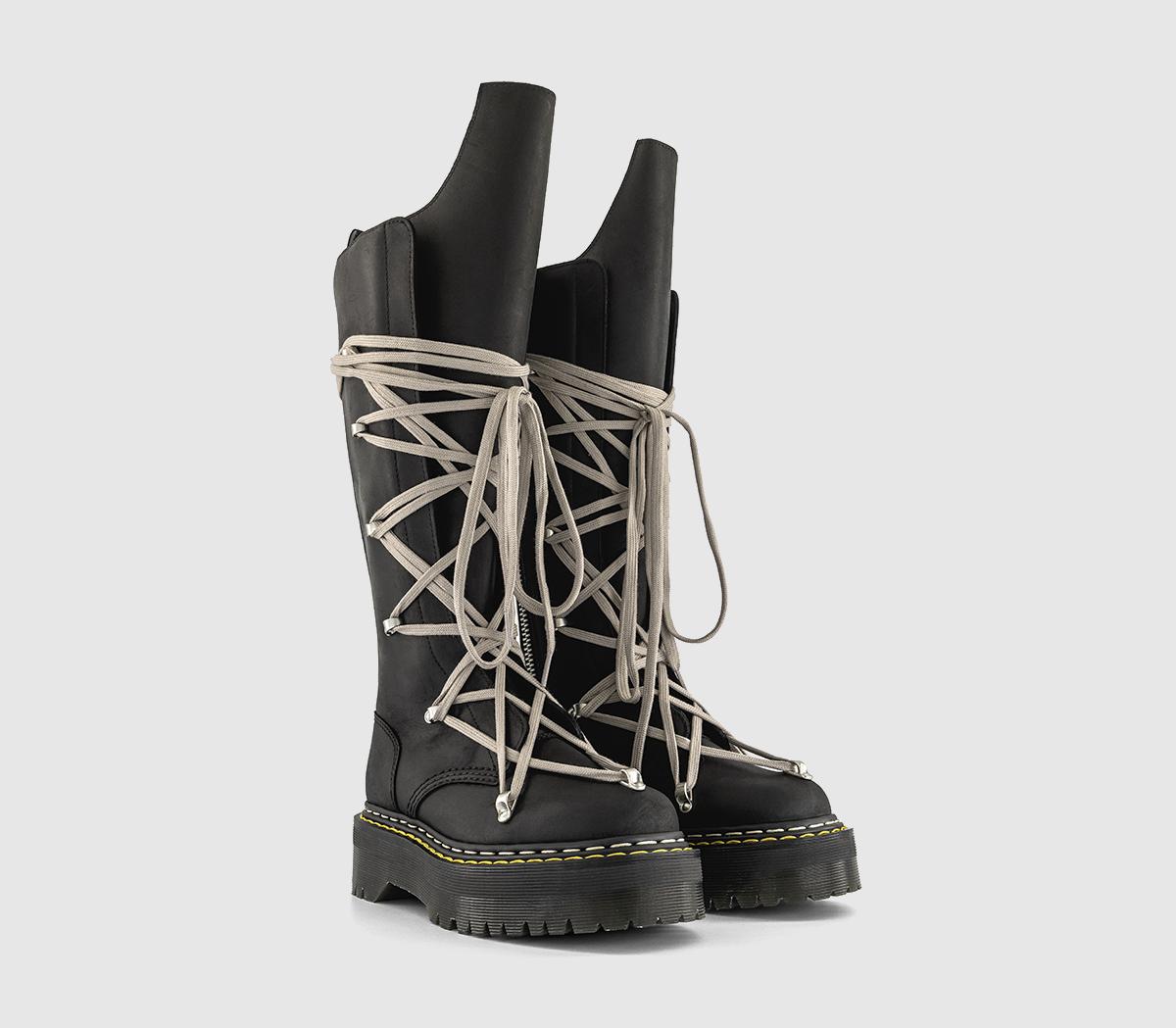 Rick Owens 1b60 Quad Sole Pentalace Boots Black - Women's Ankle Boots