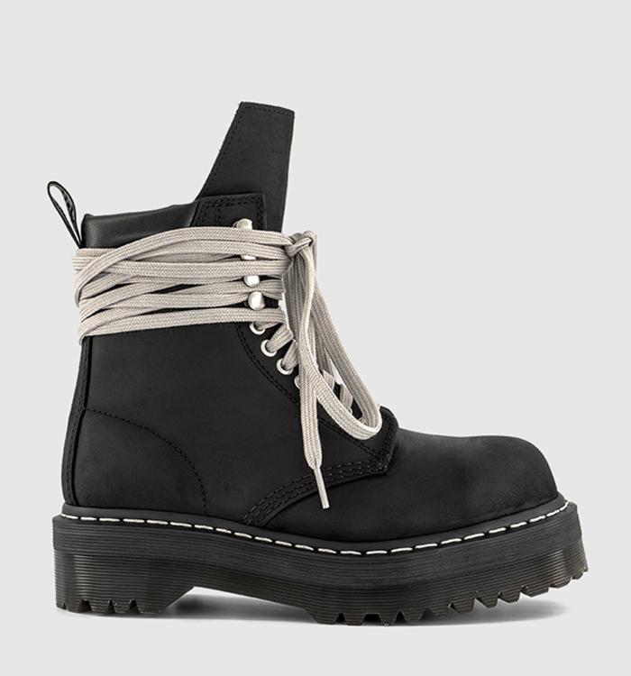 Rick Owens Quad Sole Steel Toe Boots F Black