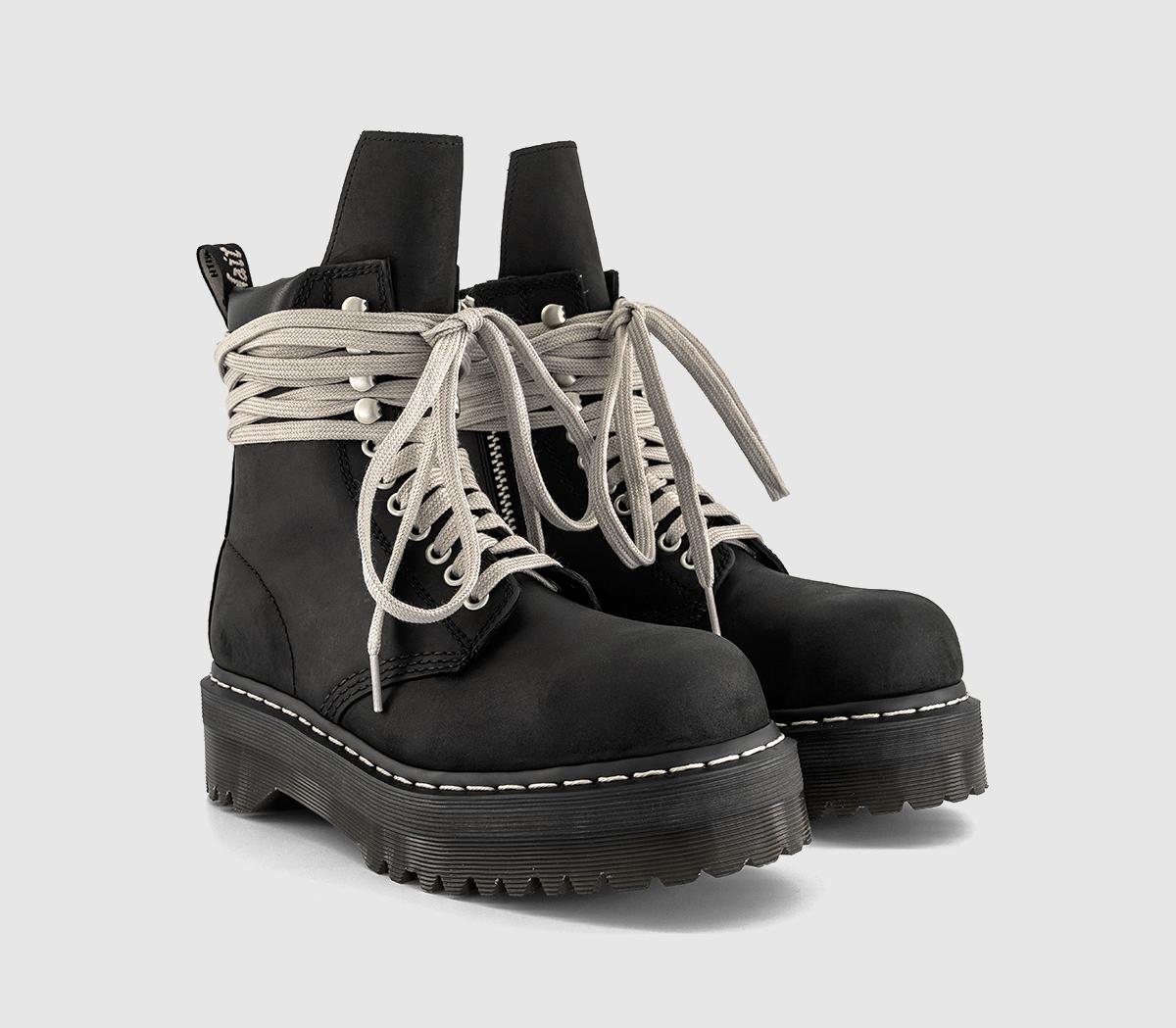 Rick Owens Quad Sole Steel Toe Boots F Black - Women's Boots