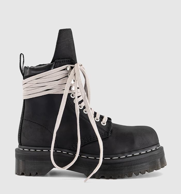Rick Owens Quad Sole Steel Toe Boots F Black Yellow
