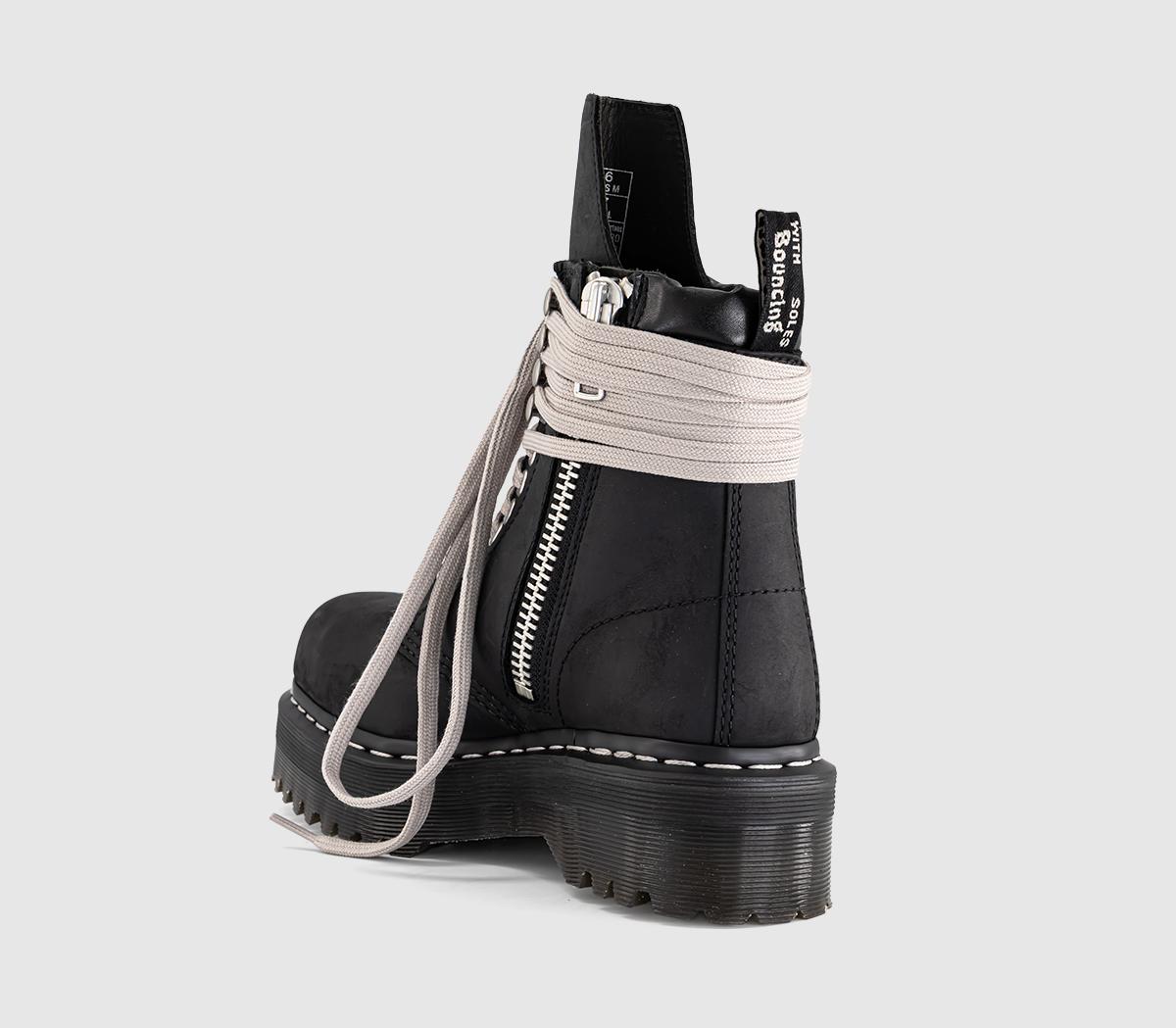 Rick OwensQuad Sole Steel Toe BootBlack Yellow
