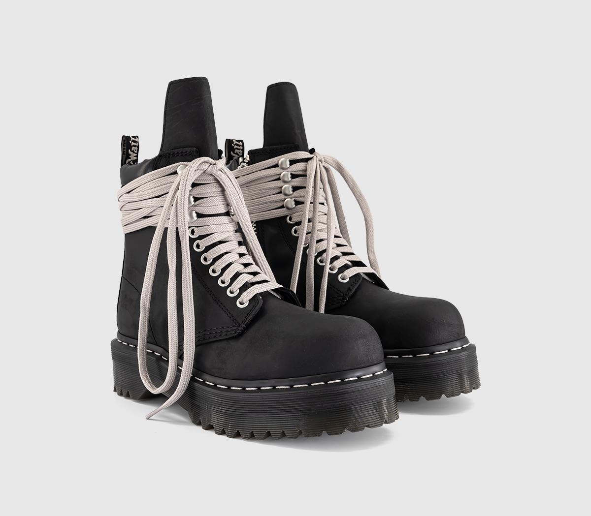 Rick OwensQuad Sole Steel Toe BootBlack Yellow