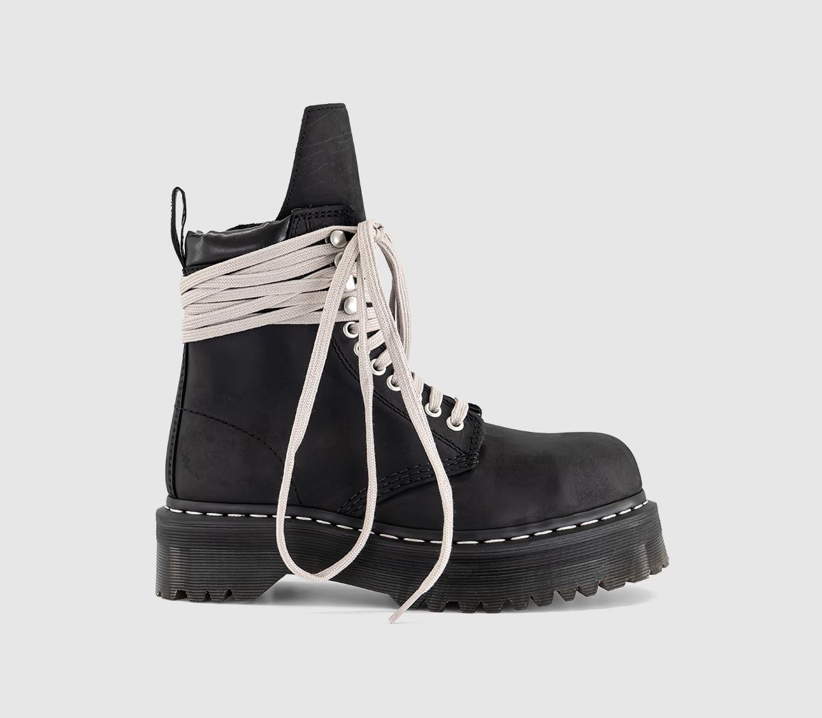 Rick OwensQuad Sole Steel Toe BootBlack Yellow