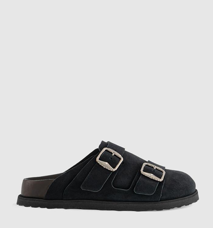 1774 BIRKENSTOCK West Suede Clogs Black