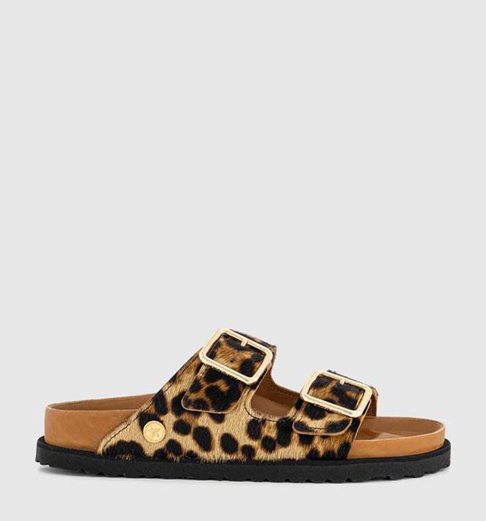 BIRKENSTOCK Arizona Pony Like Fur Sandals Leopard