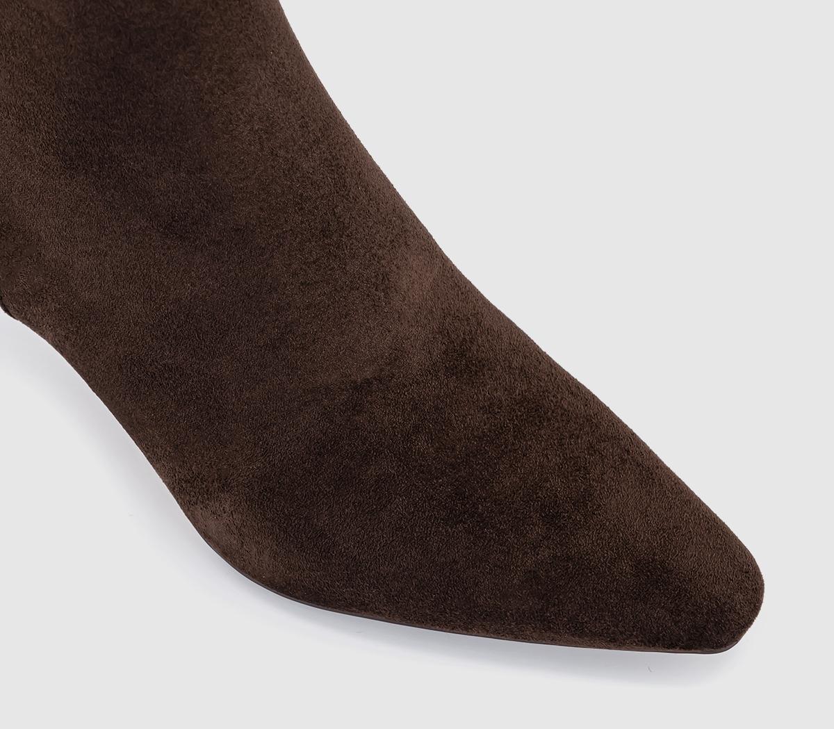 OFFICEAurelia kitten Heel Ankle BootsBrown Faux Suede