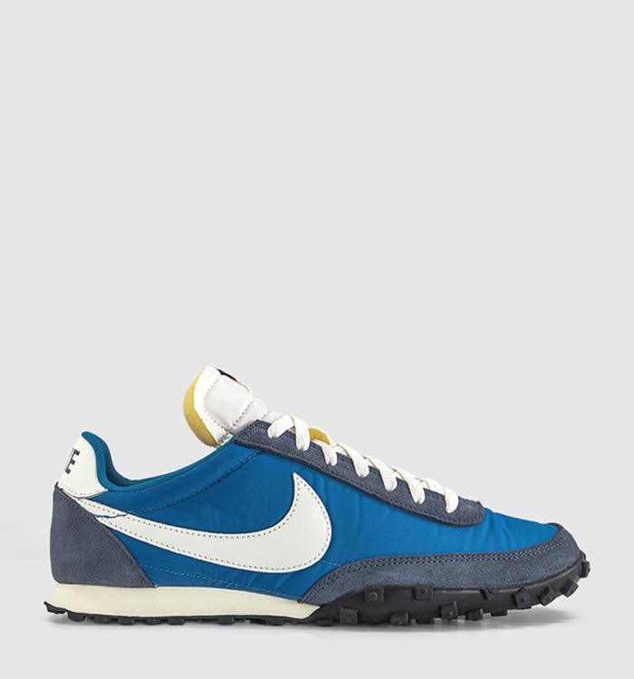 Nike Waffle Racer Trainers Star Blue Sail Thunder Blue Black