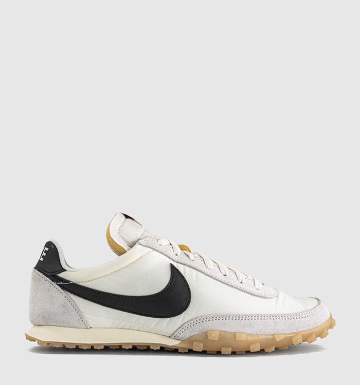 Nike Waffle Racer Trainers Sail Black Coconut Milk Gum Light Brown