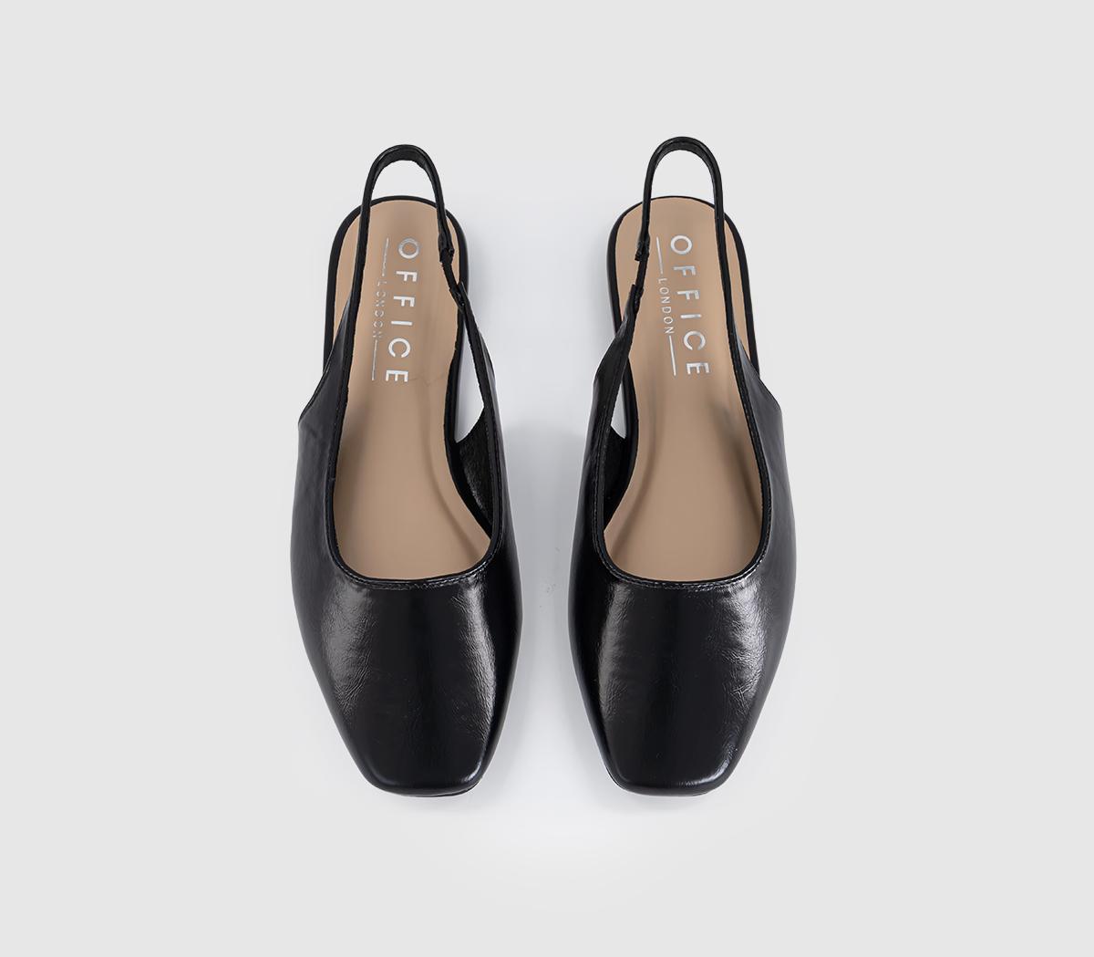 OFFICEFame Square Toe Slingback FlatsBlack