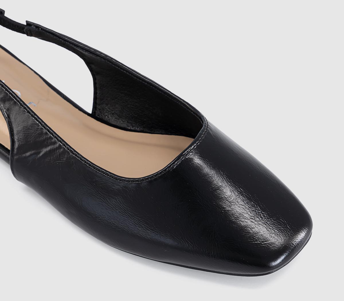 OFFICEFame Square Toe Slingback FlatsBlack