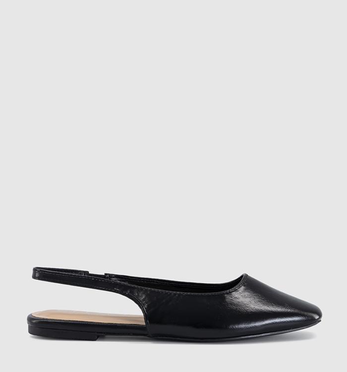 OFFICE Fame Square Toe Slingback Flats Black