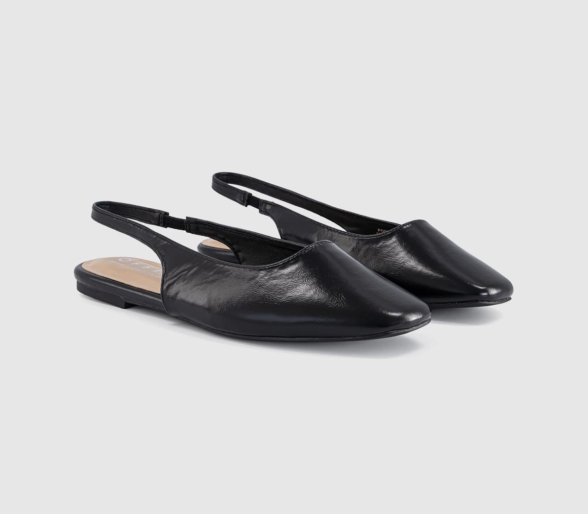 OFFICEFame Square Toe Slingback FlatsBlack