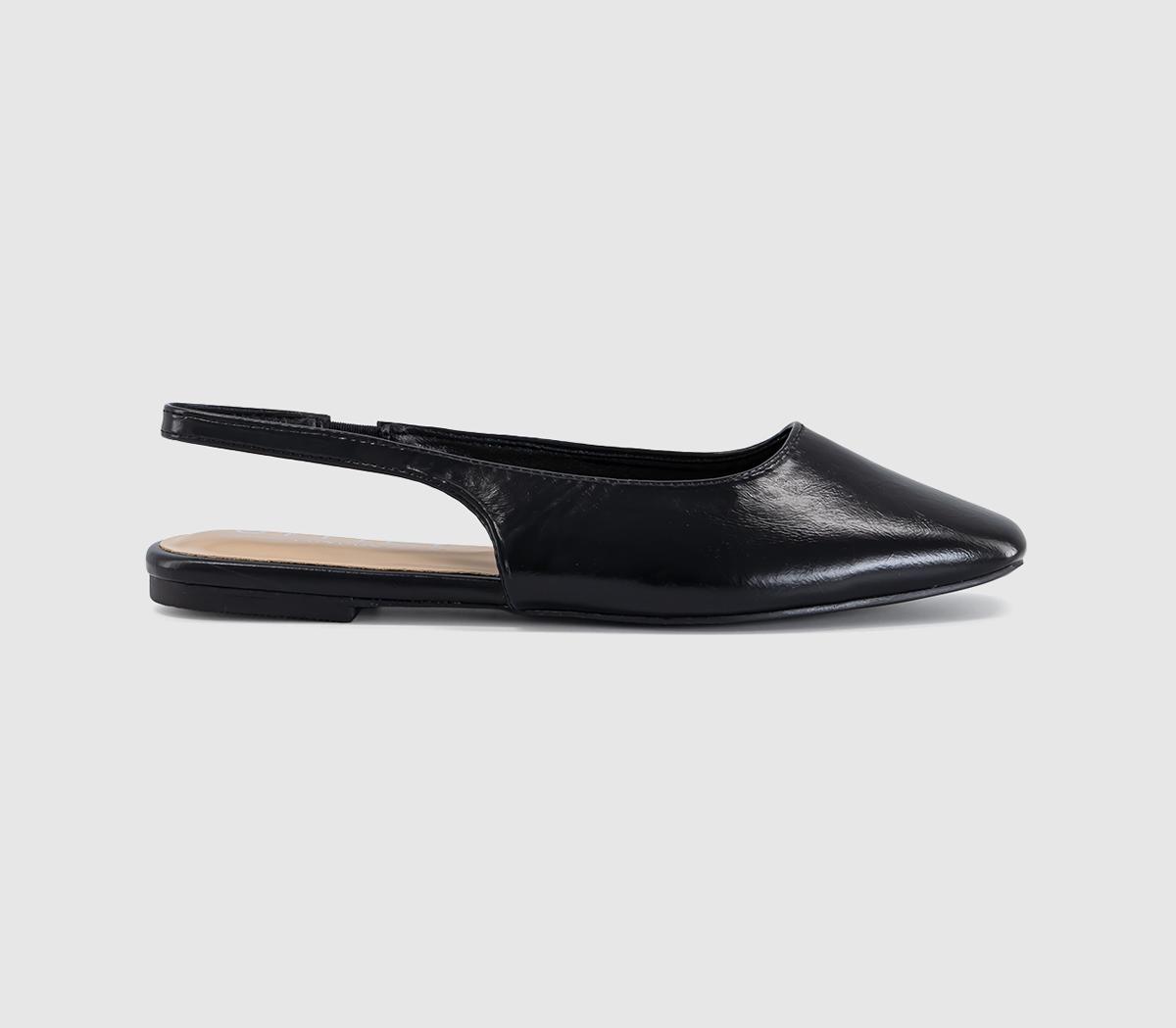 OFFICEFame Square Toe Slingback FlatsBlack