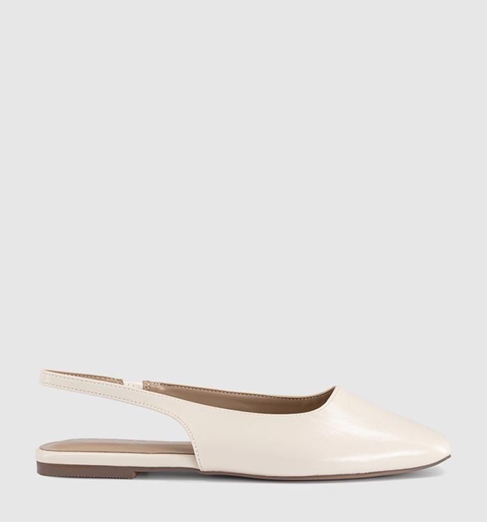 OFFICE Fame Square Toe Slingback Flats Cream