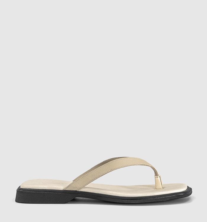 Vagabond Shoemakers Izzy Toe Thong Sandals Off White Leather