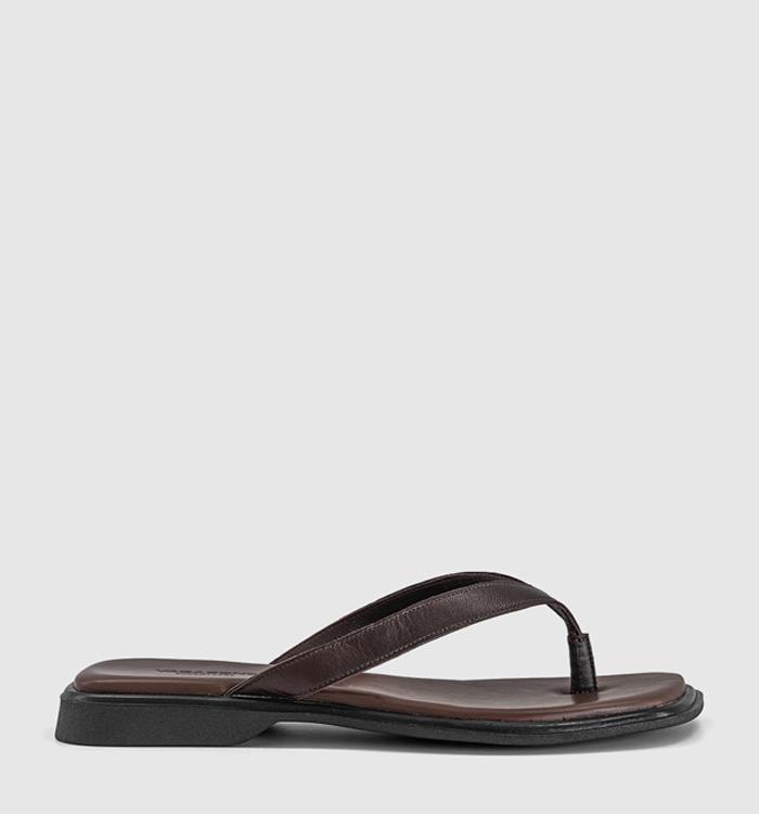 Vagabond Shoemakers Izzy Toe Thong Sandals Chocolate Leather