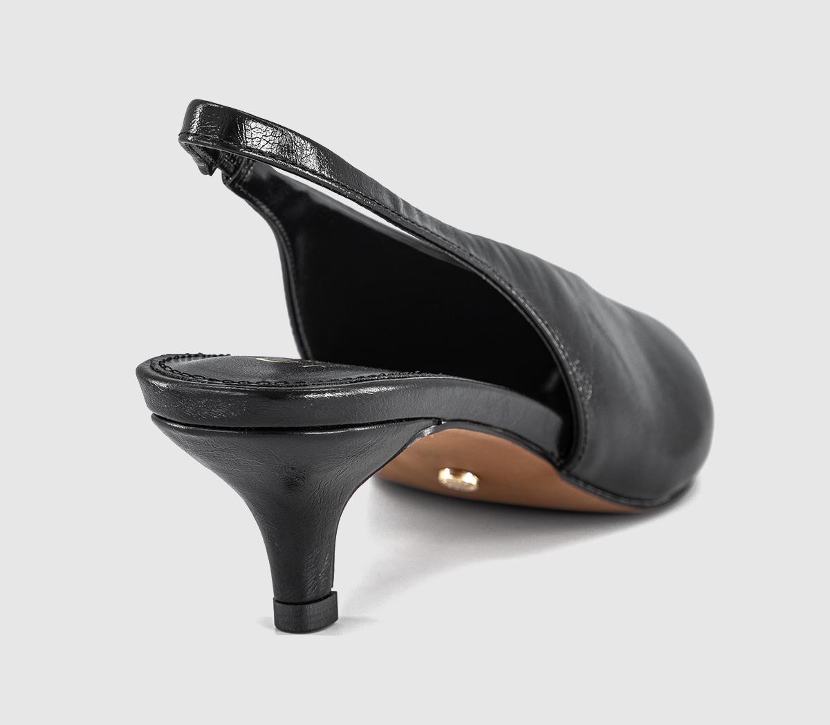 OFFICEMonique High Vamp Slingback Kitten Heels CourtBlack