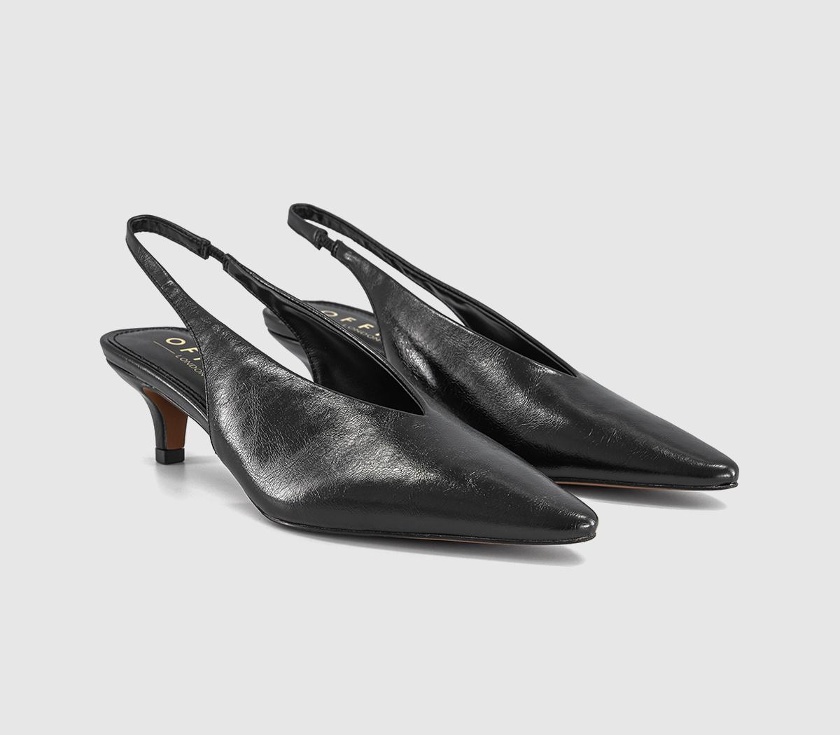 OFFICEMonique High Vamp Slingback Kitten Heels CourtBlack