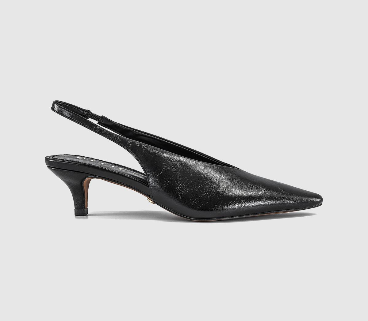 OFFICEMonique High Vamp Slingback Kitten Heels CourtBlack