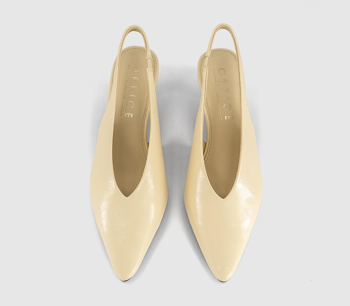 OFFICEMonique High Vamp Slingback Kitten Heels CourtButter Yellow