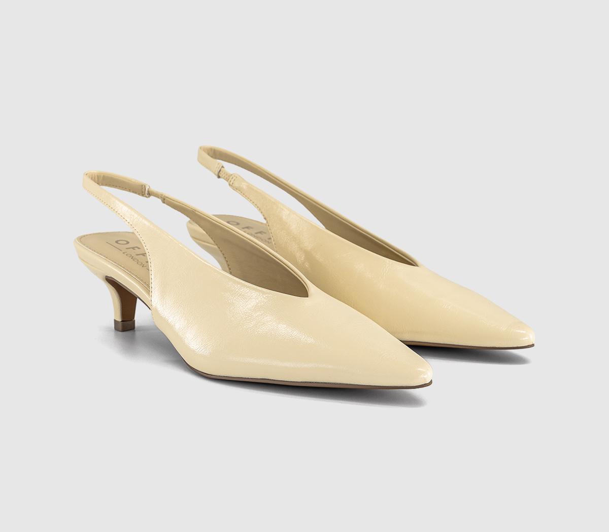 OFFICEMonique High Vamp Slingback Kitten Heels CourtButter Yellow