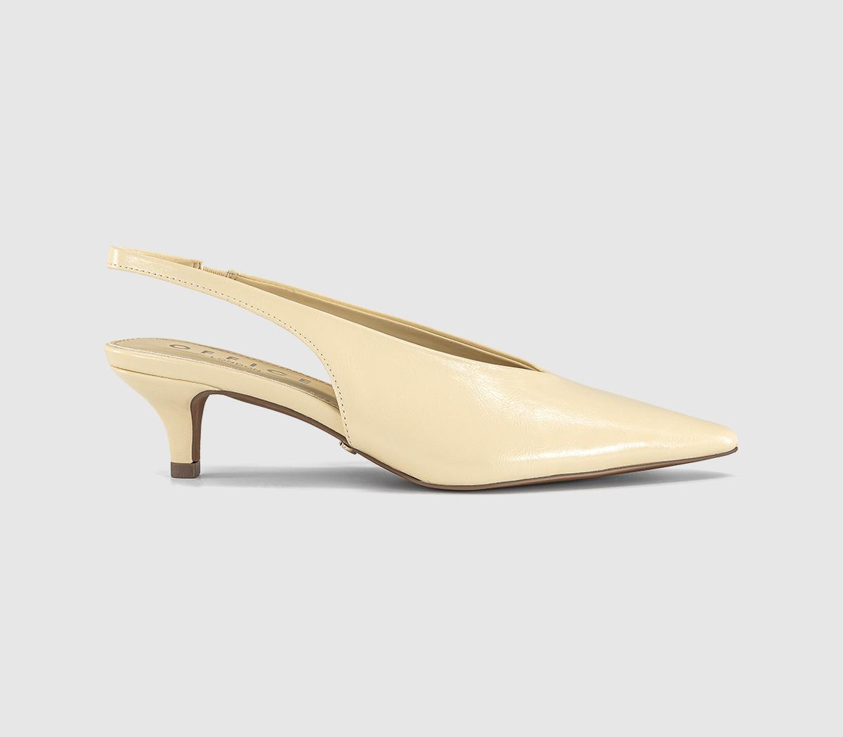 OFFICEMonique High Vamp Slingback Kitten Heels CourtButter Yellow