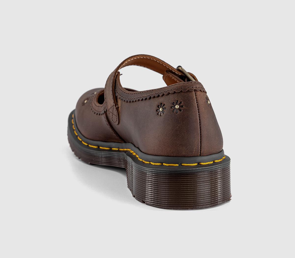 Dr. MartensFloral MaryjanesDark Brown Crazy Horse