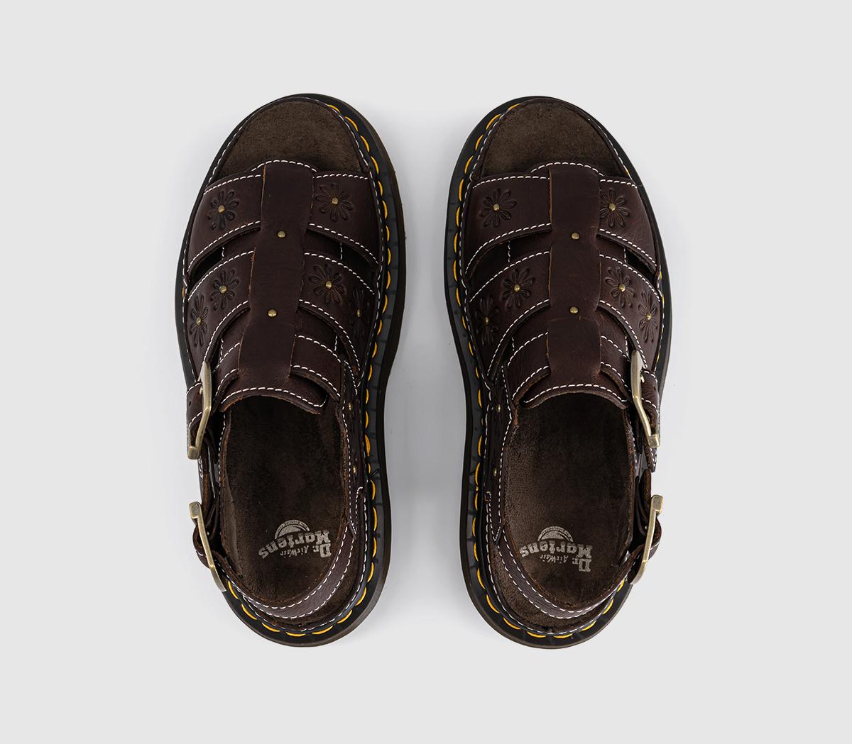 Dr. MartensWrenlie Open Flower SandalsDark Brown Grizzly