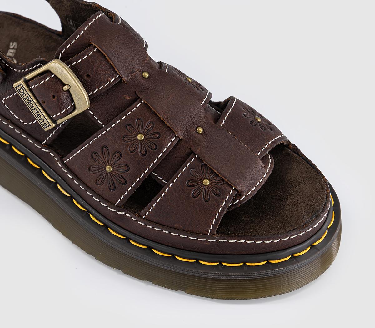 Dr. MartensWrenlie Open Flower SandalsDark Brown Grizzly