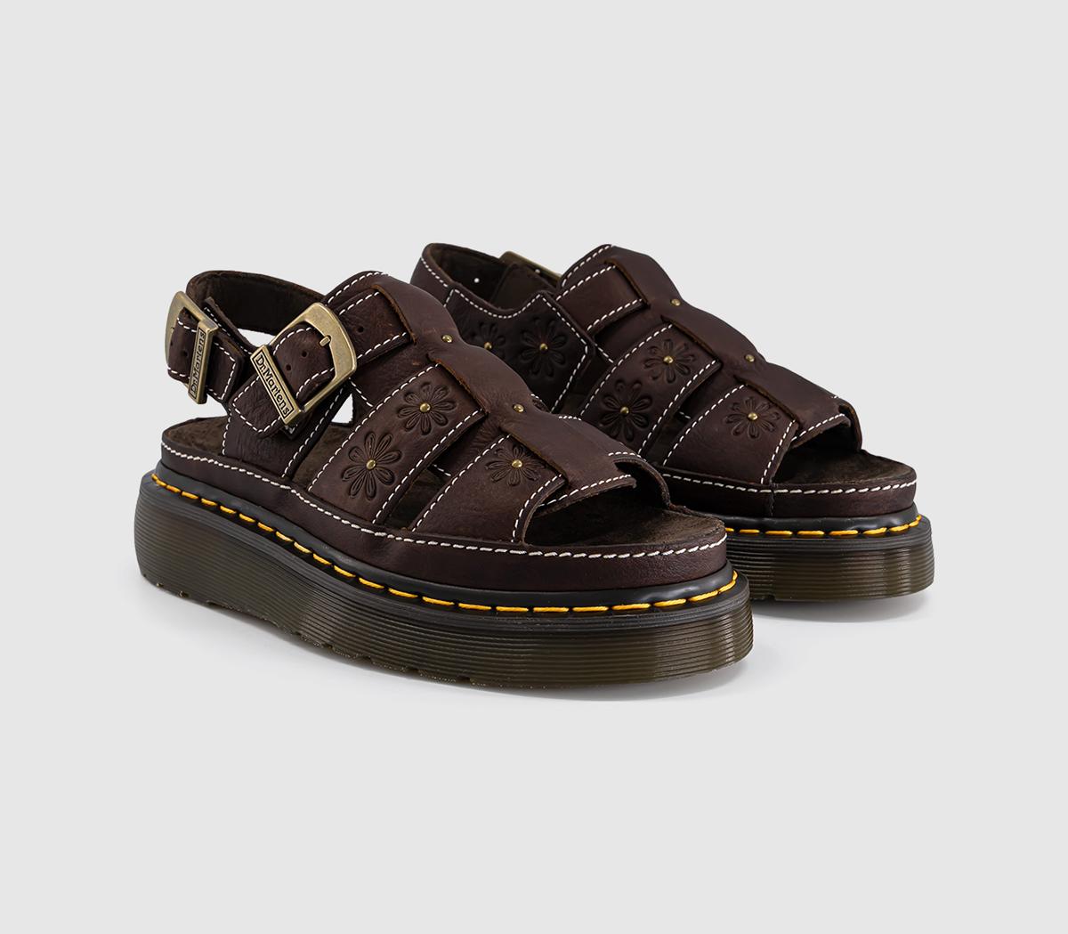 Dr. MartensWrenlie Open Flower SandalsDark Brown Grizzly