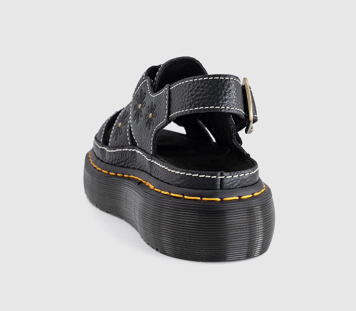 Dr. MartensWrenlie Open Flower SandalsBlack Milled Nappa