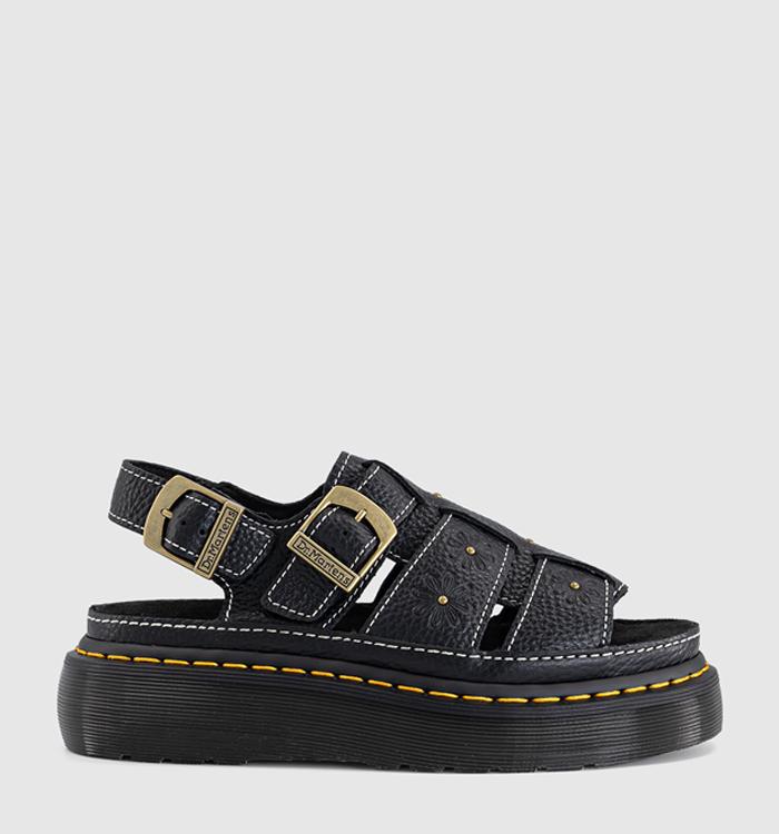 Dr. Martens Wrenlie Open Flower Sandals Black Milled Nappa