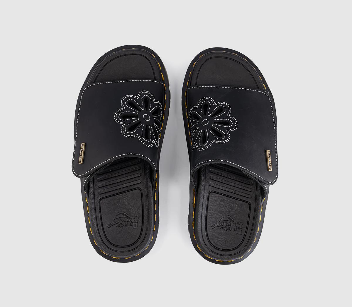 Dr. MartensZebzag Slide Flower SandalsBlack Wyoming
