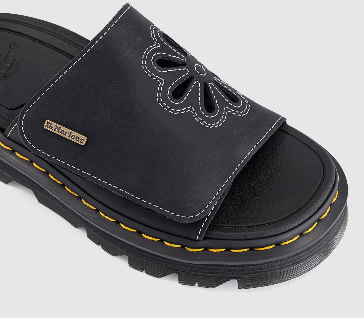 Dr. MartensZebzag Slide Flower SandalsBlack Wyoming