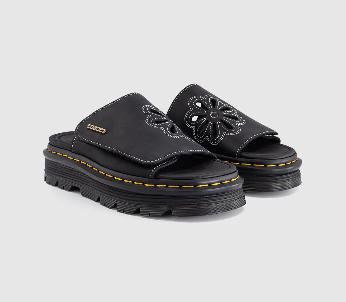 Dr. MartensZebzag Slide Flower SandalsBlack Wyoming