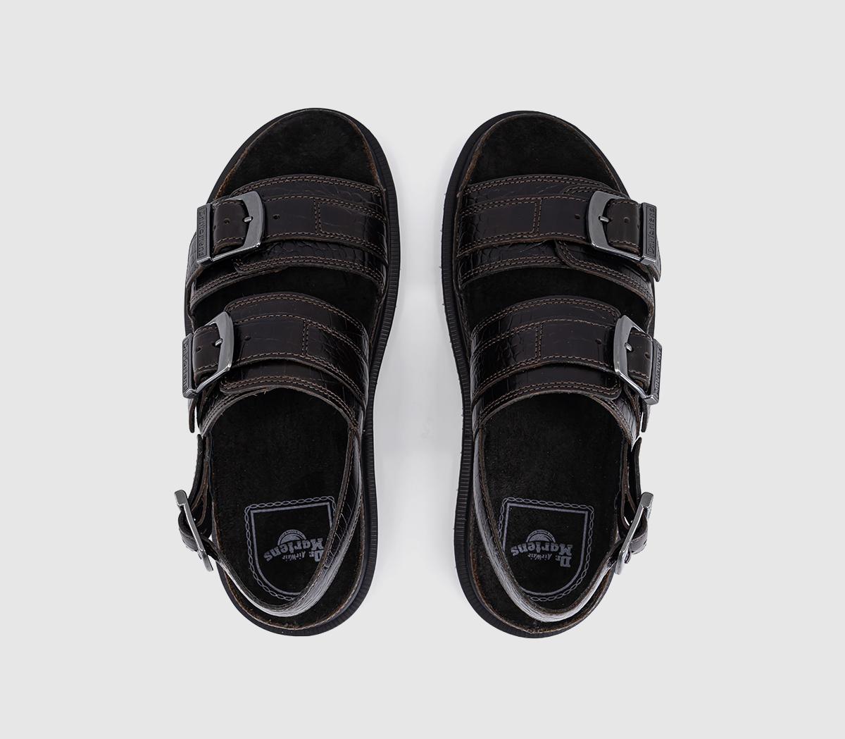 Dr. MartensSan Two Strap SandalsDark Brown Analine Croc