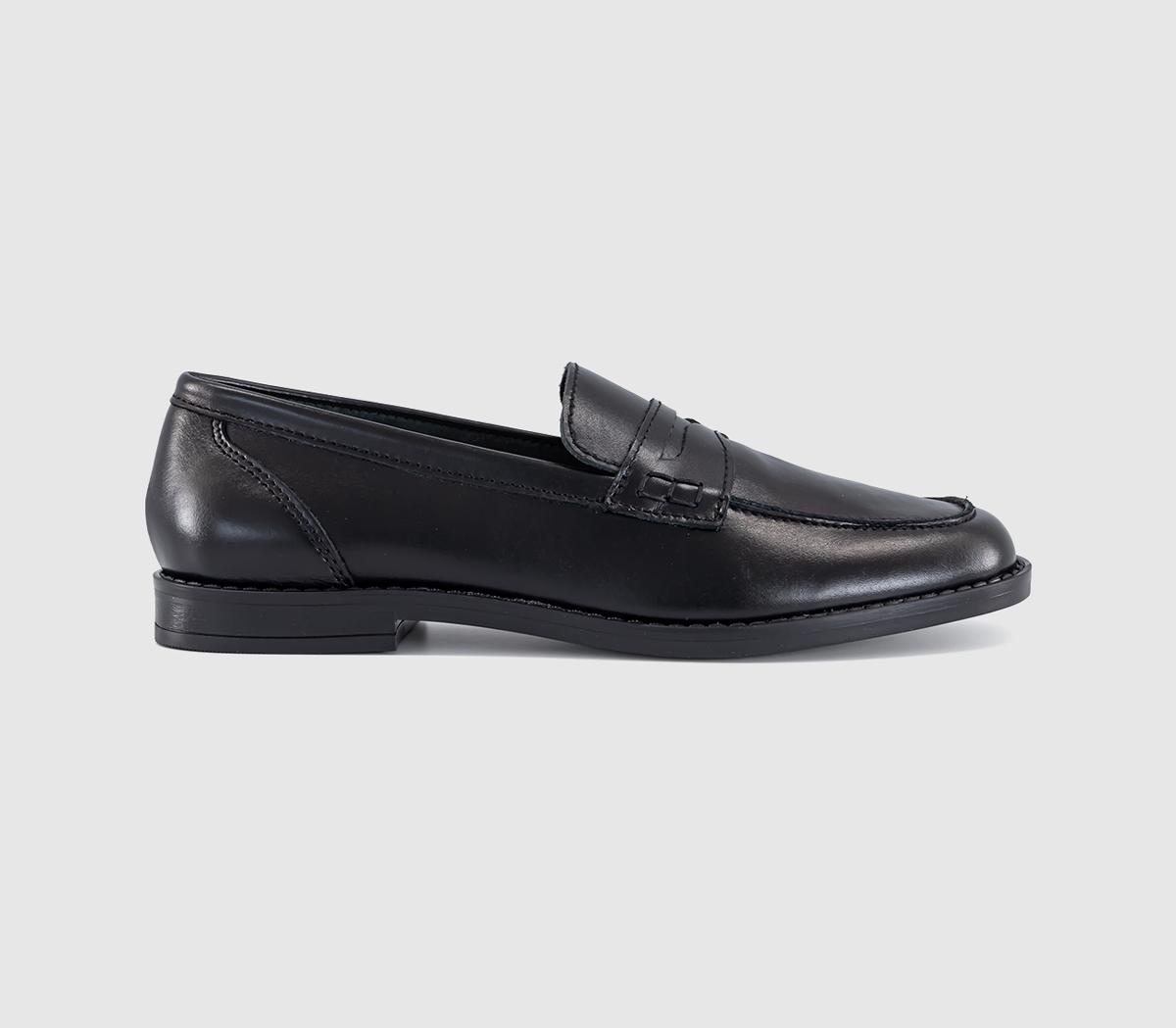 OFFICEForerro Square Toe Penny LoafersBlack Leather