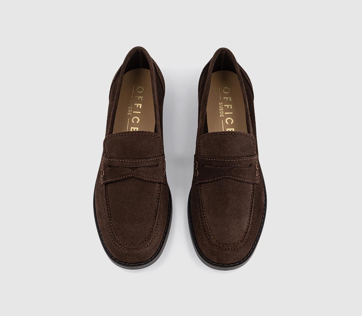 OFFICEForerro Square Toe Penny LoafersBrown Suede